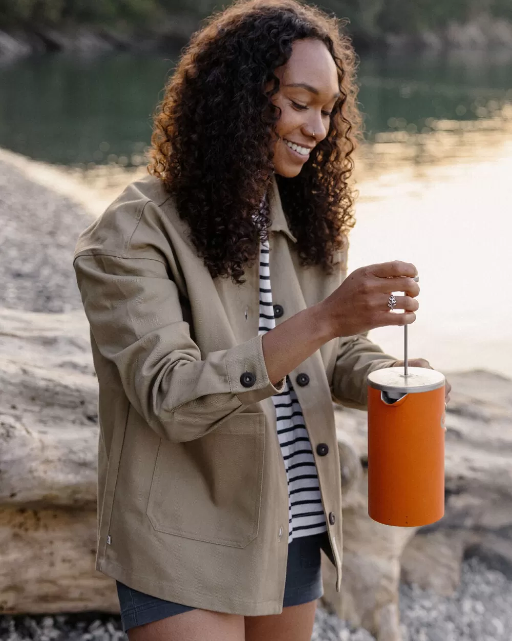 Women Passenger Forrest Organic Cotton Oversized Twill Overshirt