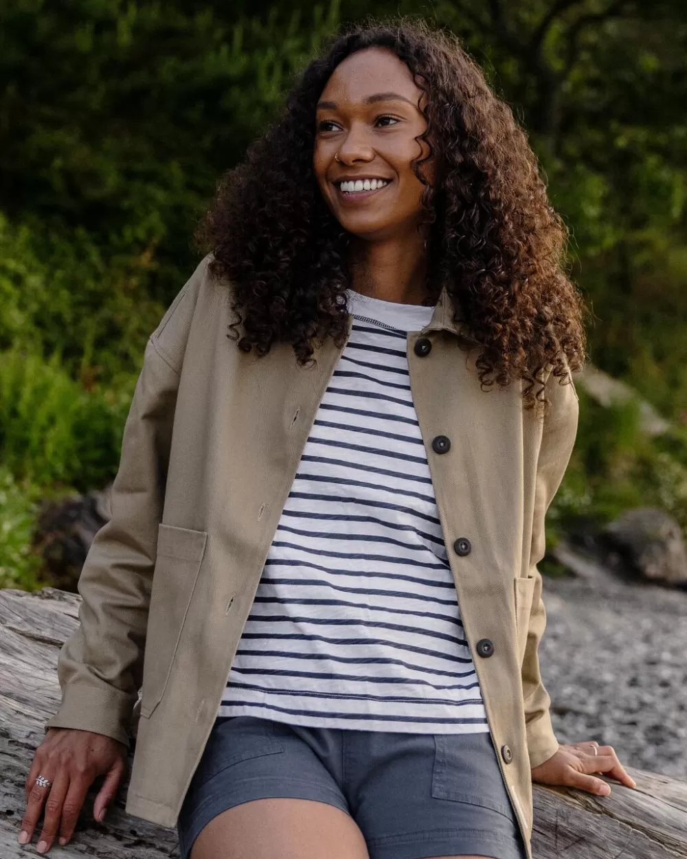 Women Passenger Forrest Organic Cotton Oversized Twill Overshirt